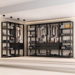 Guarda-Roupas Closet Modulado 405cm 6 Peças com 6 Gavetas e Cabideiros Multimóveis MP4322  - 1