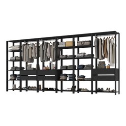 Guarda-Roupas Closet Modulado 405cm 6 Peças com 6 Gavetas e Cabideiros Multimóveis MP4322  - 2