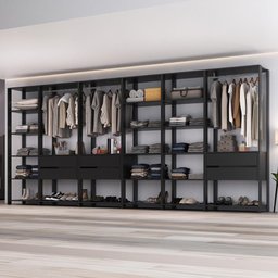 Guarda-Roupas Closet Modulado 405cm 6 Peças com 6 Gavetas e Cabideiros Multimóveis MP4322  - 7