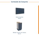 Ver imagem 3 de Lavanderia Planejada 2 Peças 1 Armário Aéreo 3 Portas 1 Balcão Arizona CabeCasa MadeiraOriginals Azul/Branco