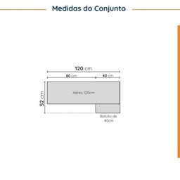 Lavanderia Modulada 2 Peças 1 Armário Aéreo 3 Portas 1 Balcão Cabecasa Madeiramadeira - 2