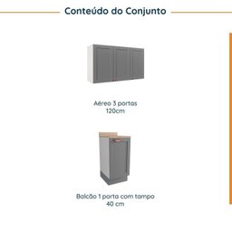 Lavanderia Modulada 2 Peças 1 Armário Aéreo 3 Portas 1 Balcão Cabecasa Madeiramadeira - 3