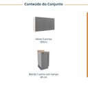 Ver imagem 3 de Lavanderia Modulada 2 Peças 1 Armário Aéreo 3 Portas 1 Balcão CabeCasa MadeiraOriginals Cinza/Branco