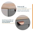 Ver imagem 4 de Lavanderia Modulada 2 Peças 1 Armário Aéreo 3 Portas 1 Balcão CabeCasa MadeiraOriginals Cinza/Branco