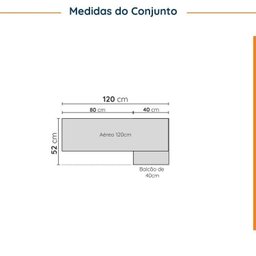 Lavanderia Modulada 2 Peças 1 Armário Aéreo 3 Portas 1 Balcão Cabecasa Madeiramadeira - 2