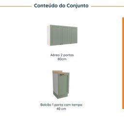 Lavanderia Modulada 2 Peças 1 Armário Aéreo 3 Portas 1 Balcão Cabecasa Madeiramadeira - 3