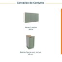 Ver imagem 3 de Lavanderia Planejada 2 Peças 1 Armário Aéreo 3 Portas 1 Balcão Arizona CabeCasa MadeiraOriginals Verde/Menta/Branco
