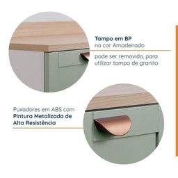 Lavanderia Modulada 2 Peças 1 Armário Aéreo 3 Portas 1 Balcão Cabecasa Madeiramadeira - 4