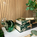 Ver imagem 2 de Escultura em Cristal Murano Elefante Verde Folha 18x18x18cm