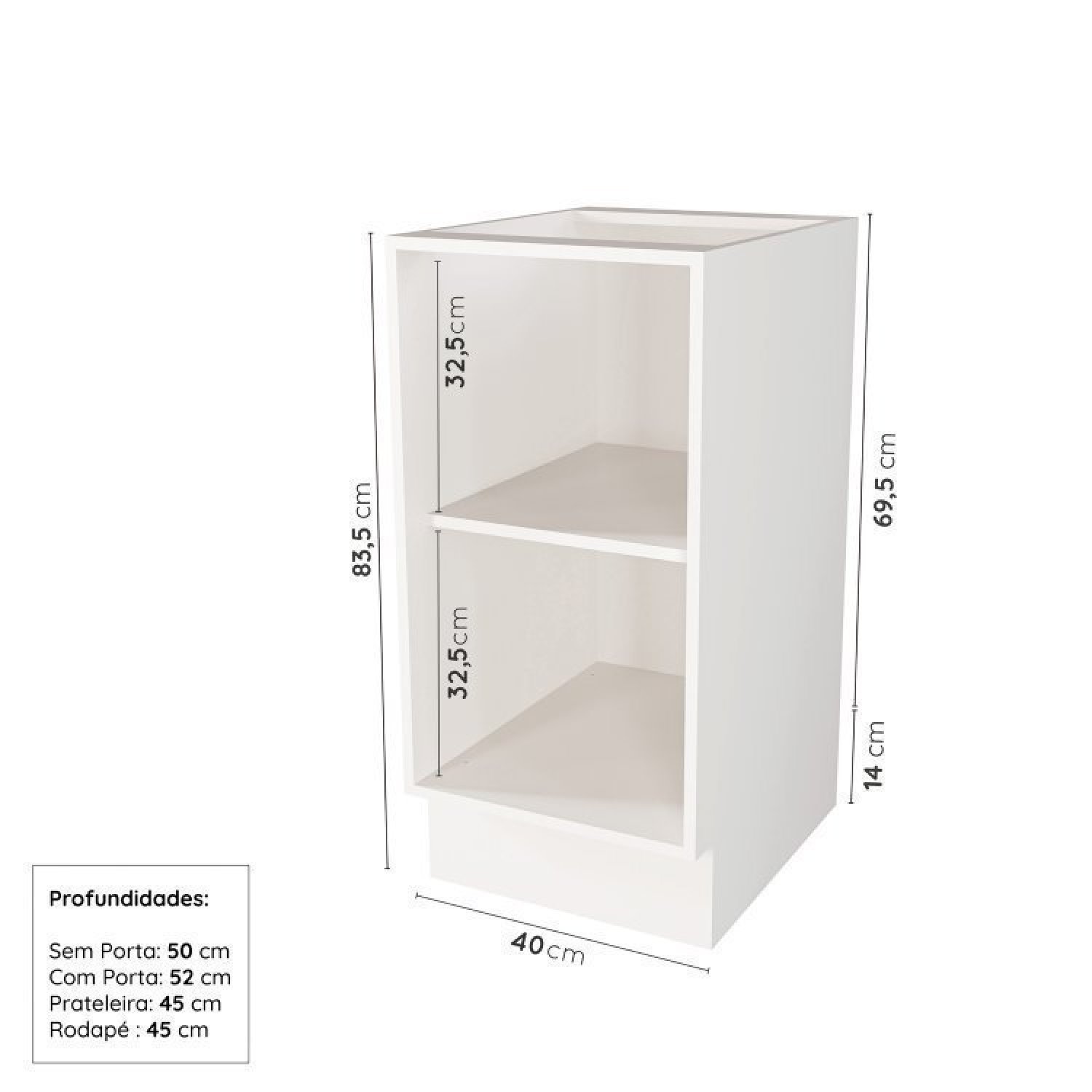 Lavanderia Modulada 2 Peças sem Tampo 1 Armário Aéreo 3 Portas 1 Balcão Cabecasa Madeiramadeira - 5