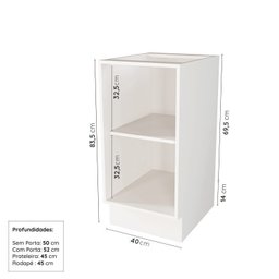 Lavanderia Modulada 2 Peças sem Tampo 1 Armário Aéreo 3 Portas 1 Balcão Cabecasa Madeiramadeira - 5