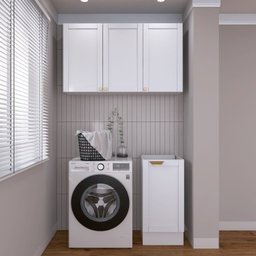 Lavanderia Modulada 2 Peças sem Tampo 1 Armário Aéreo 3 Portas 1 Balcão Cabecasa Madeiramadeira - 1