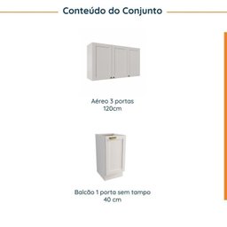 Lavanderia Modulada 2 Peças sem Tampo 1 Armário Aéreo 3 Portas 1 Balcão Cabecasa Madeiramadeira - 2
