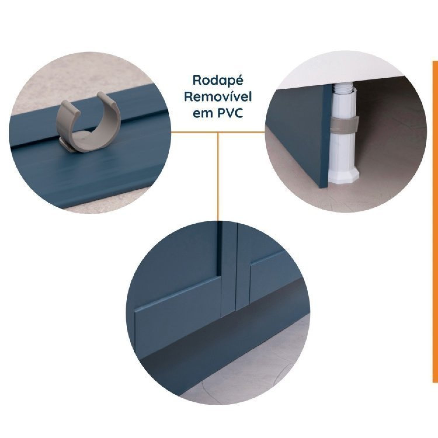 Lavanderia Modulada 2 Peças sem Tampo 1 Armário Aéreo 3 Portas 1 Balcão Cabecasa Madeiramadeira - 5