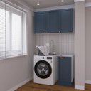 Ver mais imagens de Lavanderia Planejada 2 Peças sem Tampo 1 Armário Aéreo 3 Portas 1 Balcão CabeCasa MadeiraOriginals Azul/Branco