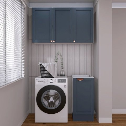 Lavanderia Modulada 2 Peças sem Tampo 1 Armário Aéreo 3 Portas 1 Balcão CabeCasa MadeiraOriginals