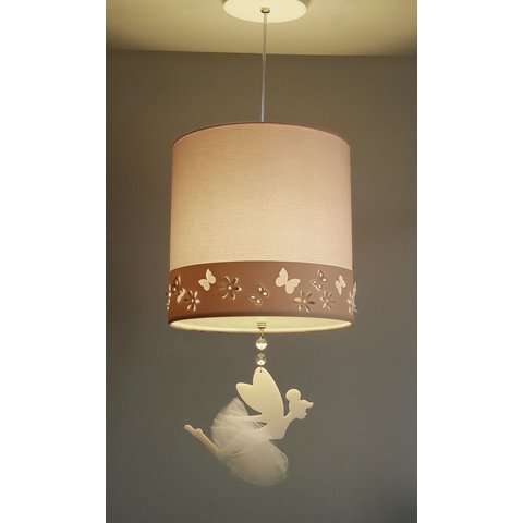 Lustre Pendente Infantil Fadas Cúpula Cru 25x25