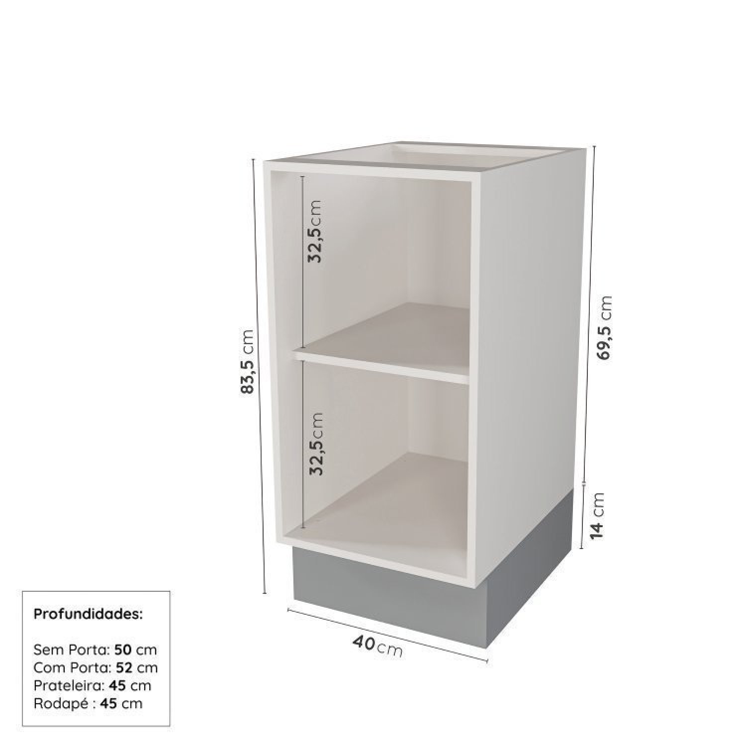 Lavanderia Modulada 2 Peças sem Tampo 1 Armário Aéreo 3 Portas 1 Balcão Cabecasa Madeiramadeira - 6