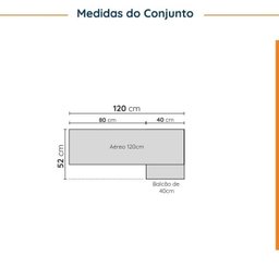 Lavanderia Modulada 2 Peças sem Tampo 1 Armário Aéreo 3 Portas 1 Balcão Cabecasa Madeiramadeira - 2