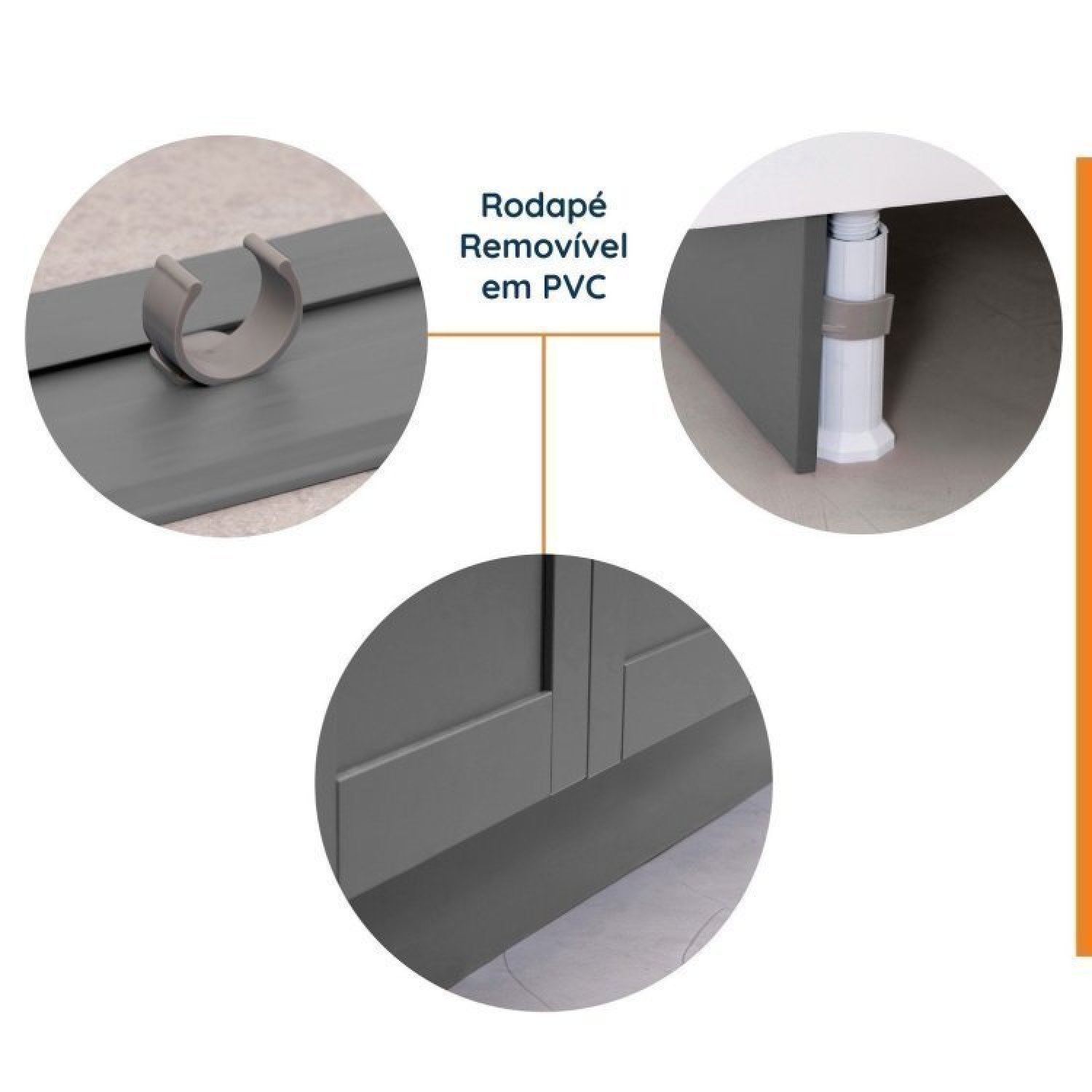 Lavanderia Modulada 2 Peças sem Tampo 1 Armário Aéreo 3 Portas 1 Balcão Cabecasa Madeiramadeira - 5