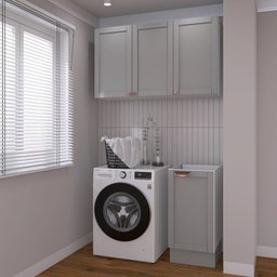 Lavanderia Modulada 2 Peças sem Tampo 1 Armário Aéreo 3 Portas 1 Balcão Cabecasa Madeiramadeira - 8