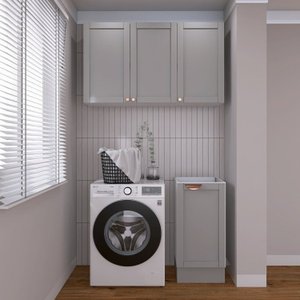 Lavanderia Modulada 2 Peças sem Tampo 1 Armário Aéreo 3 Portas 1 Balcão Cabecasa Madeiramadeira