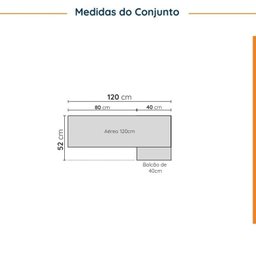 Lavanderia Modulada 2 Peças sem Tampo 1 Armário Aéreo 3 Portas 1 Balcão Cabecasa Madeiramadeira - 2