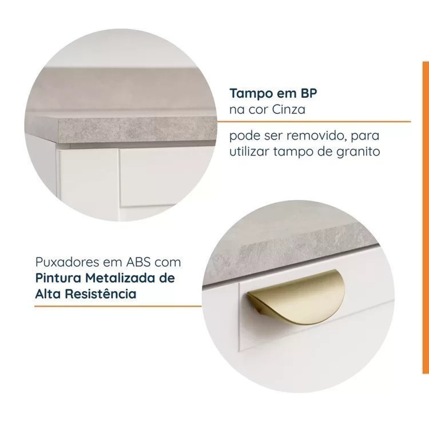 Lavanderia Modulada 3 Peças 2 Armários Aéreos 4 Portas 1 Balcão Cabecasa Madeiramadeira - 4