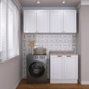 Ver imagem 1 de Lavanderia Modulada 3 Peças 2 Armários Aéreos 4 Portas 1 Balcão CabeCasa MadeiraOriginals Branco