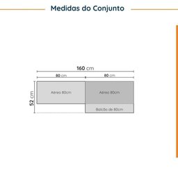 Lavanderia Modulada 3 Peças 2 Armários Aéreos 4 Portas 1 Balcão Cabecasa Madeiramadeira - 2
