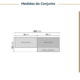 Lavanderia Modulada 3 Peças 2 Armários Aéreos 4 Portas 1 Balcão Cabecasa Madeiramadeira - 2