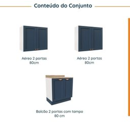 Lavanderia Modulada 3 Peças 2 Armários Aéreos 4 Portas 1 Balcão Cabecasa Madeiramadeira - 3