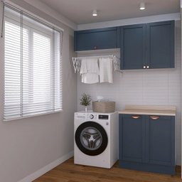 Lavanderia Modulada 3 Peças 2 Armários Aéreos 4 Portas 1 Balcão Cabecasa Madeiramadeira - 9