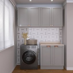 Lavanderia Modulada 3 Peças 2 Armários Aéreos 4 Portas 1 Balcão Cabecasa Madeiramadeira - 1