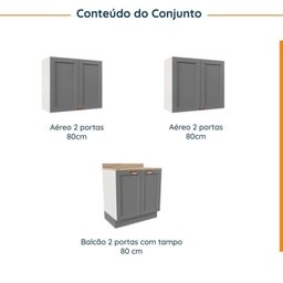 Lavanderia Modulada 3 Peças 2 Armários Aéreos 4 Portas 1 Balcão Cabecasa Madeiramadeira - 3