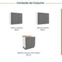 Ver imagem 3 de Lavanderia Modulada 3 Peças 2 Armários Aéreos 4 Portas 1 Balcão CabeCasa MadeiraOriginals Cinza/Branco
