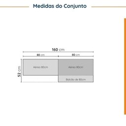 Lavanderia Modulada 3 Peças 2 Armários Aéreos 4 Portas 1 Balcão Cabecasa Madeiramadeira - 2