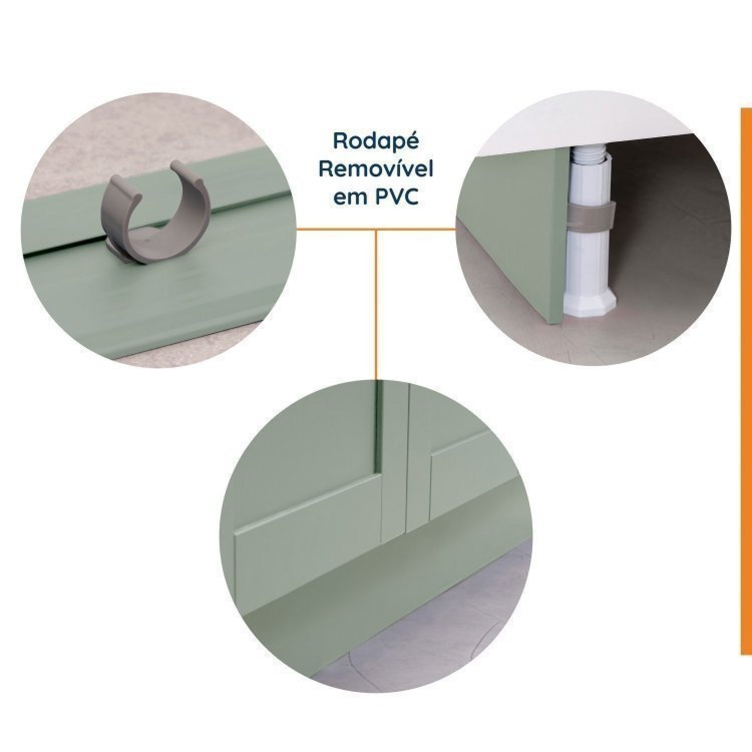 Lavanderia Modulada 3 Peças 2 Armários Aéreos 4 Portas 1 Balcão Cabecasa Madeiramadeira - 6