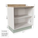 Ver imagem 4 de Lavanderia Planejada 3 Peças 2 Armários Aéreos 4 Portas 1 Balcão Arizona CabeCasa MadeiraOriginals Verde/Menta/Branco
