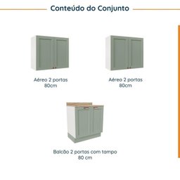 Lavanderia Modulada 3 Peças 2 Armários Aéreos 4 Portas 1 Balcão Cabecasa Madeiramadeira - 3