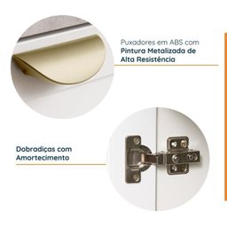 Lavanderia Modulada 3 Peças sem Tampo 2 Armários Aéreos 4 Portas 1 Balcão Cabecasa Madeiramadeira - 4