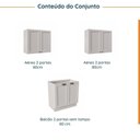 Ver imagem 3 de Lavanderia Modulada 3 Peças sem Tampo 2 Armários Aéreos 4 Portas 1 Balcão CabeCasa MadeiraOriginals Branco