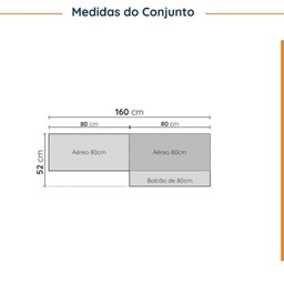 Lavanderia Modulada 3 Peças sem Tampo 2 Armários Aéreos 4 Portas 1 Balcão Cabecasa Madeiramadeira - 2