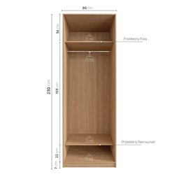 Guarda Roupa Infantil Modulado 2 Portas com Cabideiro Joy Kids CabeCasa MadeiraMadeira - 6