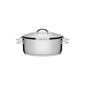 Caçarola Tramontina Solar Rasa em Aço Inox Fundo Triplo com Tampa e Alças 20 Cm 2,9 L