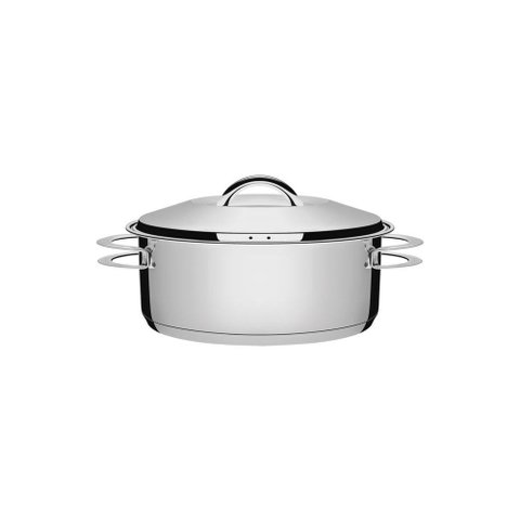 Caçarola Tramontina Solar Rasa em Aço Inox Fundo Triplo com Tampa e Alças 20 Cm 2,9 L