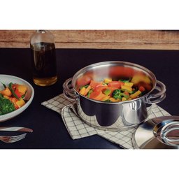 Caçarola Tramontina Solar Rasa em Aço Inox Fundo Triplo com Tampa e Alças 20 Cm 2,9 L - 7