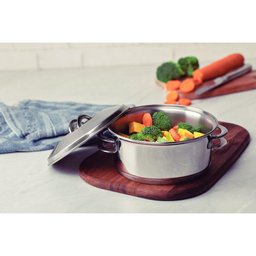 Caçarola Tramontina Solar Rasa em Aço Inox Fundo Triplo com Tampa e Alças 20 Cm 2,9 L - 6