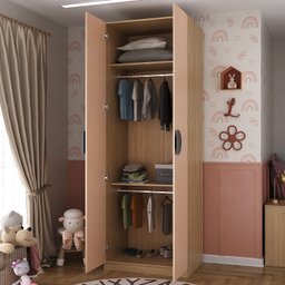 Guarda Roupa Infantil Modulado 2 Portas com Cabideiro Joy Kids CabeCasa MadeiraMadeira - 3