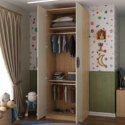 Guarda Roupa Infantil Modulado 2 Portas com Cabideiro Joy Kids CabeCasa MadeiraMadeira - 3